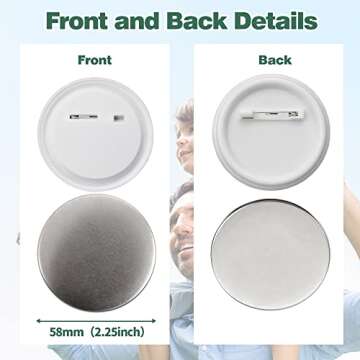 Mostme 200 Sets 58mm Button Supplies for DIY Badges