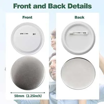 Mostme 200 Sets 58mm Button Supplies for DIY Badges