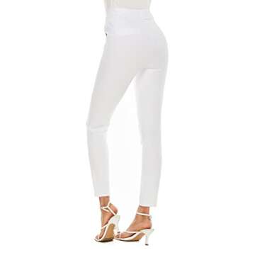 iChosy Women's High Waist Skinny Comfy Stretchy Work Pants with Pockets White30 4