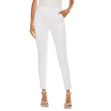 iChosy Women's High Waist Skinny Comfy Stretchy Work Pants with Pockets White30 4