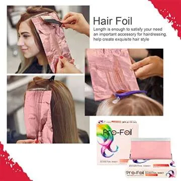 Just Home Pink Hair Highlighting Pop Up Foils 100 Sheets, Pre – Cut for Bleaching, Coloring, Lightening, Styling, In-Built Dispenser for Professionals, Salons, Personal Use