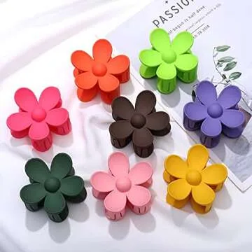 8PCS Flower Hair Clips for Women - Strong Hold Floral Accessories
