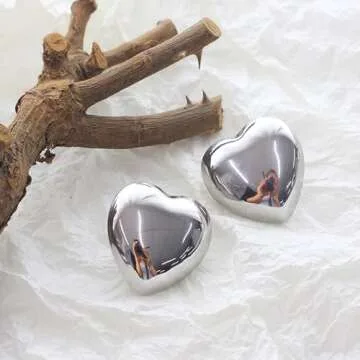 Gold Heart Stud Earrings - Hypoallergenic & Trendy Gift