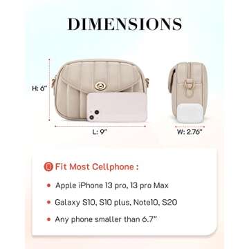 Missnine Crossbody Bags for Women Soft Quilted PU Leather Shoulder Bag Small Purse with Strap and Tassel,Beige
