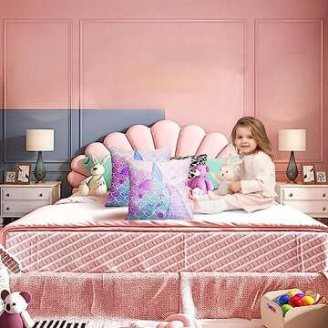 MUSOLEI Mermaid Pillow Cover,18x18 Pack of 2 Square Soft Mermaid Tail Blue Pillow Cases with Zipper Mermaid Nursery Decor Girl Bedroom Decor Little Mermaid Room Decor for Girls Couch Sofa Living Room