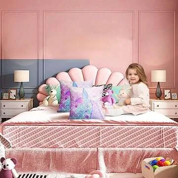 MUSOLEI Mermaid Pillow Cover,18x18 Pack of 2 Square Soft Mermaid Tail Blue Pillow Cases with Zipper Mermaid Nursery Decor Girl Bedroom Decor Little Mermaid Room Decor for Girls Couch Sofa Living Room