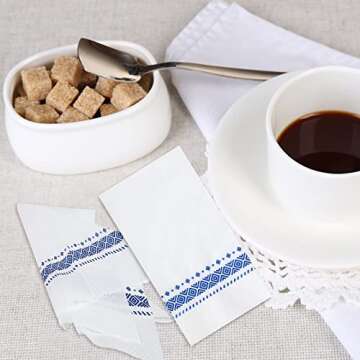 200 Pack Disposable Hand Towels for Guest Bathroom Paper Napkins Soft Dinner Napkins Absorbent Decorative for Kitchen Dinners Wedding Christmas Birthday Parties Supply (Blue)