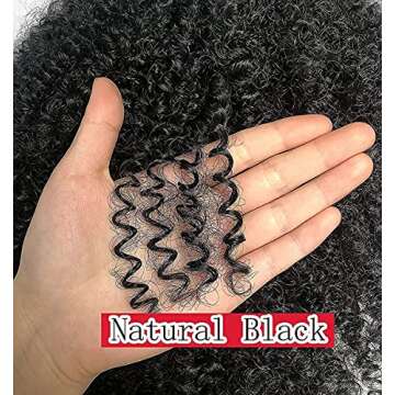 RunM Short Curly Afro Wig With Bangs for Black Women Kinky Curly Hair Wig Afro Synthetic Full Wigs（Black）