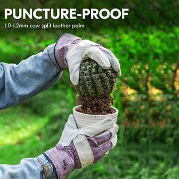 Vgo Safety Leather Work Gloves for Men and Gardening