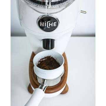 Normcore 58mm Magnetic Dosing Funnel V2 - Espresso Coffee Dosing Ring - 29mm Anodized Aluminum with 9 Neodymium Magnets Fits 58mm Portafilter - Non-stick coating White