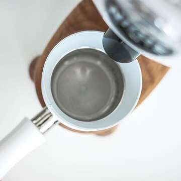 Normcore 58mm Magnetic Dosing Funnel V2 - Espresso Coffee Dosing Ring - 29mm Anodized Aluminum with 9 Neodymium Magnets Fits 58mm Portafilter - Non-stick coating White