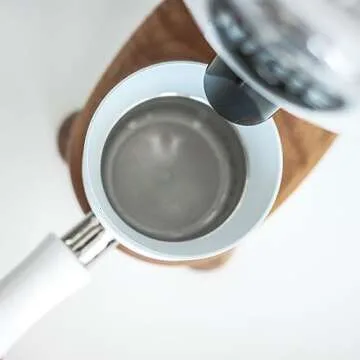 Normcore 58mm Magnetic Dosing Funnel V2 - Espresso Coffee Dosing Ring - 29mm Anodized Aluminum with 9 Neodymium Magnets Fits 58mm Portafilter - Non-stick coating White