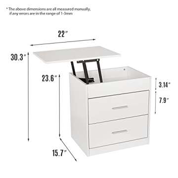 YOURLITE Upgrade Nightstand with Lift Top & Storage
