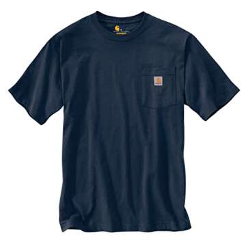 Carhartt Men's Loose Fit Heavyweight Short-Sleeve Pocket T-Shirt (Also Available in Big & Tall), Navy, 5X-Large
