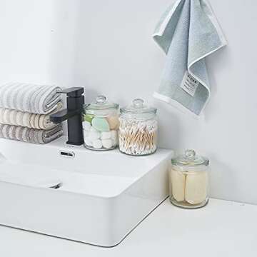 Millennium Crystals Glass Kitchen Canister Storage Jar, Set of 3 (32 OZ)