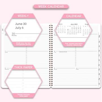 Academic Planner 2025-2026 - 8" x 10" Pink Marble