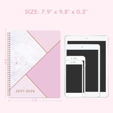 Academic Planner 2025-2026 - 8" x 10" Pink Marble