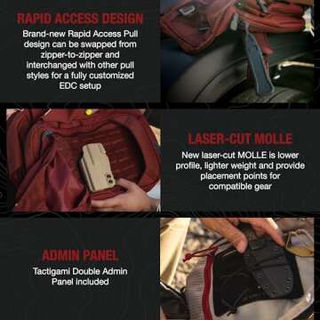 Vertx Transit Tactical Bag Sling Backpack 17L Backpack for Conceal Carry (CCW), Travel, Work, Tactical Gear, Brick Red