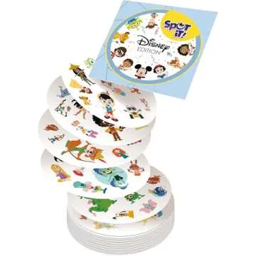 Zygomatic Spot It! Disney Card Game Eco-Blister Edition, 5-in-1 Visual Perception Game for Quick Reflexes and Family Fun, Ages 6+, 2-8 Players, 10 Minute Playtime, Made