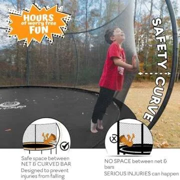 JUMPZYLLA Trampoline 8FT 10FT 12FT 14FT 15FT 16FT Trampoline Outdoor with Enclosure - Recreational Trampolines with Ladder and Galvanized Anti-Rust Coating, ASTM Approval- Outdoor Trampoline for Kids