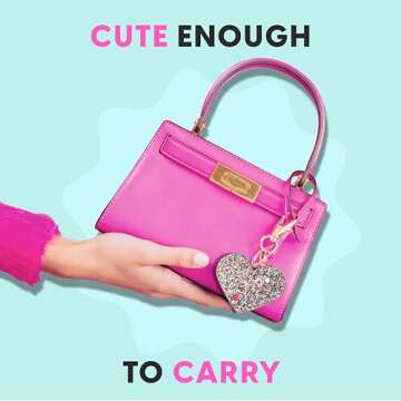 BLINGSTING Personal Safety Alarm for Women - Confetti Glitter Heart Self-Defense Keychain w/ LED Light - Purse Charm - 125 Decibel Emergency Security Alarm (1 Count)