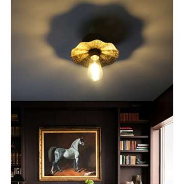 Pathson Vintage Brass Ceiling Light with Flower Design