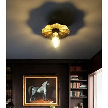 Pathson Vintage Brass Ceiling Light with Flower Design