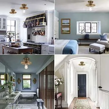 Pathson Vintage Brass Ceiling Light with Flower Design