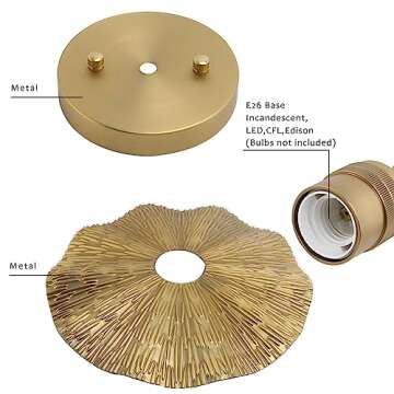 Pathson Vintage Brass Ceiling Light with Flower Design