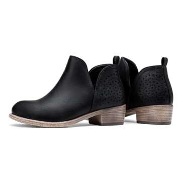 Vepose Women's Cutout Ankle Boots - Stylish Comfort in Black