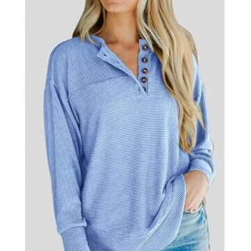 KIRUNDO Women's Long Sleeve Henley Shirts for All Occasions