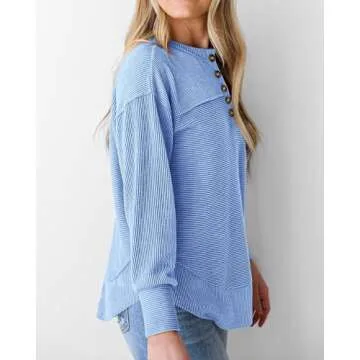 KIRUNDO Women's Long Sleeve Henley Shirts for All Occasions