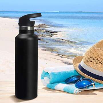 Morla Standard Size Straw Lid Compatible with Hydro Flask Standard Size Bottle and Simple Modern Ascent Bottle,2-Pack(Black).