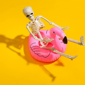 WODMAZ Halloween Skeletons 5 Pack, 16" Posable Decor