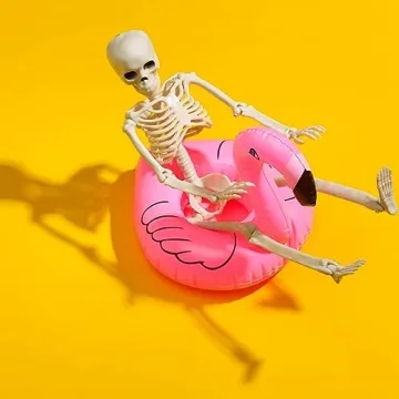 WODMAZ Halloween Skeletons 5 Pack, 16" Posable Decor