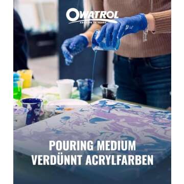 OWATROL Easy Flow Paint Additive Premium, Medium for Acrylic Paint Pouring Art, Water-Based Acrylic Paint Conditioner to Eliminate Brush and Roller Marks 1.06 US Quart (1 Liter)