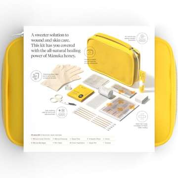 First Honey Natural First Aid Kit 40 Piece Set - Manuka Honey Bandages, Ointment, Burn Gel and More ...