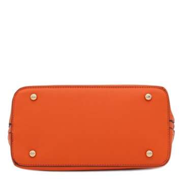 Stylish Zip-Around Classic Dome Satchel in Orange