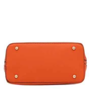 Stylish Zip-Around Classic Dome Satchel in Orange