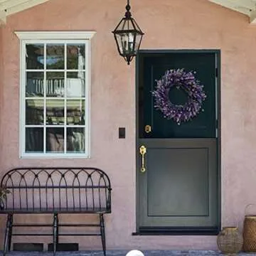 Egolot 24 Inch Purple Lavender Wreath for Front Door
