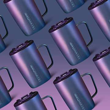 BrüMate Toddy - 16oz 100% Leak Proof Insulated Coffee Mug with Handle & Lid - Stainless Steel Coffee Travel Mug - Double Walled Coffee Cup (Dark Aura)