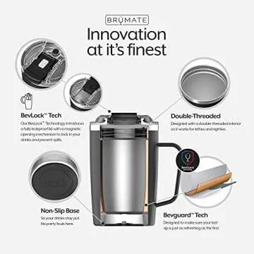 BrüMate Toddy - 16oz 100% Leak Proof Insulated Coffee Mug with Handle & Lid - Stainless Steel Coffee Travel Mug - Double Walled Coffee Cup (Dark Aura)