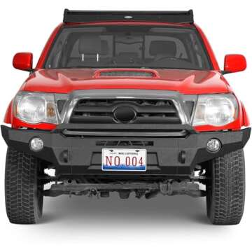 Hooke Road Tacoma Full Width Off-Road Bumper with Winch & Skid Plate for 2005-2011 Toyota Tacoma