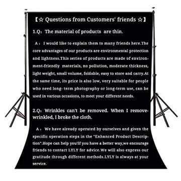 LYLYCTY County Background 5x7ft Non-Woven Fabric Solid Color Black Screen Photo Backdrop Studio Photography Props