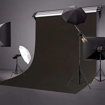 LYLYCTY County Background 5x7ft Non-Woven Fabric Solid Color Black Screen Photo Backdrop Studio Photography Props