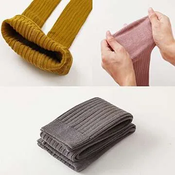 3 Pack Girls Toddler Baby Basic Ribbed Sweater and Leggings Footless Tights Kids Little Girls Dress Bottom Top Pants (Yellow Pink Gray, 0-12 Months)