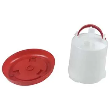 KUANMIN Chick Feeder & Water Kit, 3.3lb Chick Feeder & 1L Chick Waterer, Plastic Poultry Feeder (Red and White)