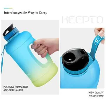 KEEPTO 64 oz Motivational Water Bottle with Straw