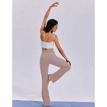 PINSPARK Bootcut Yoga Pants with Pockets in Champagne