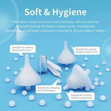 Nasal Aspirator for Baby, Electric Baby Nose Sucker with Adjustable 3 Levels Suction, Rechargeable Booger Sucker for Babies with 8 Light Modes and 3 Nursery Rhymes